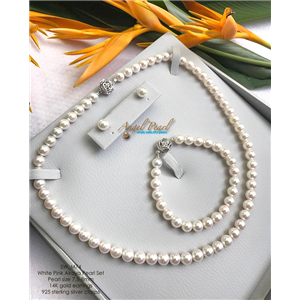 [SW_M74] ชุดเครื่องประดับไข่มุกน้ำเค็มแท้ Akoya มุก 7.5-8mm