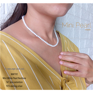 [NW192] สร้อยคอไข่มุกแท้สีขาว Mini Pearl 