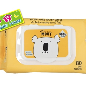 [8886389739753] Baby Moby เบบี้โมบี้ ทิชชู่เปียก 80แผ่น Pure Water Wipes