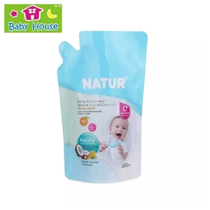 [8850851803914] Naturน้ำยาล้างขวดนม จุกนมเด็ก ถุง 550มล