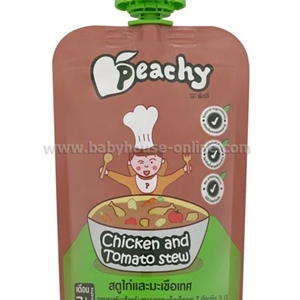 อาหารเสริมเด็กPeachy สตูไก่และมะเขือเทศ 7+เดือนขึ้นไป 