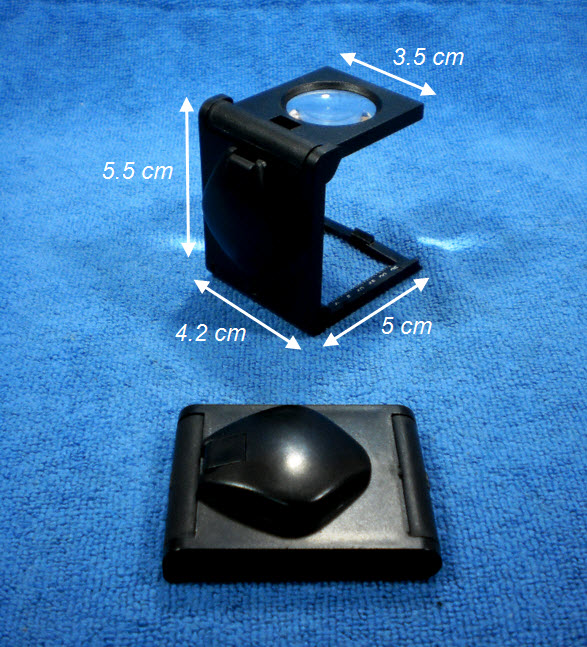 แว่นขยาย 5x ทรงเหลี่ยม ฐานตั้ง+ไฟ