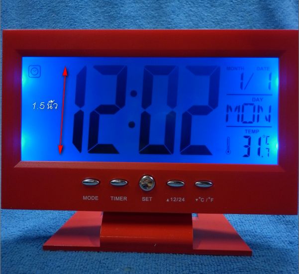 นาฬิกาปลุกดิจิตอล เปิดไฟด้วยระบบเสียงและสัมผัส 