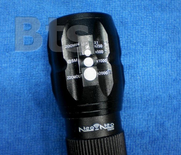 ไฟฉายแรงสูงหัวซูมได้ Neo Neo 100w ชาร์ทได้, 3A ได้