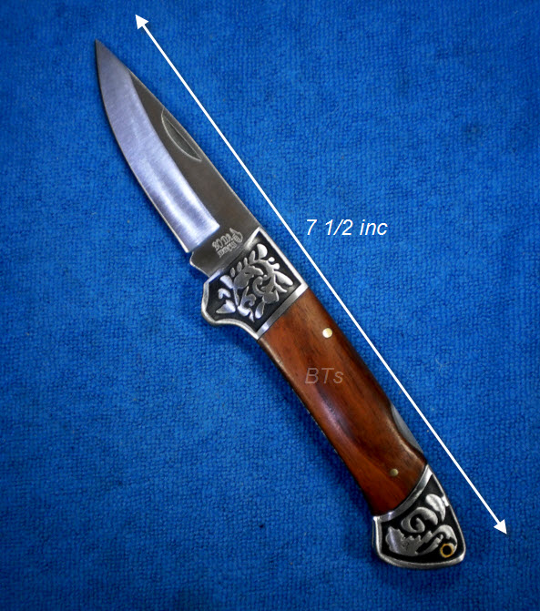 มีดพับ BODA ขนาด 7.5 นิ้ว ด้ามไม้แท้