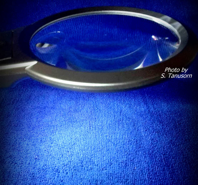 แว่นขยายแบบมีขาหนีบมีไฟ เลนส์ 2x 130 มิล 5x 26 มิล