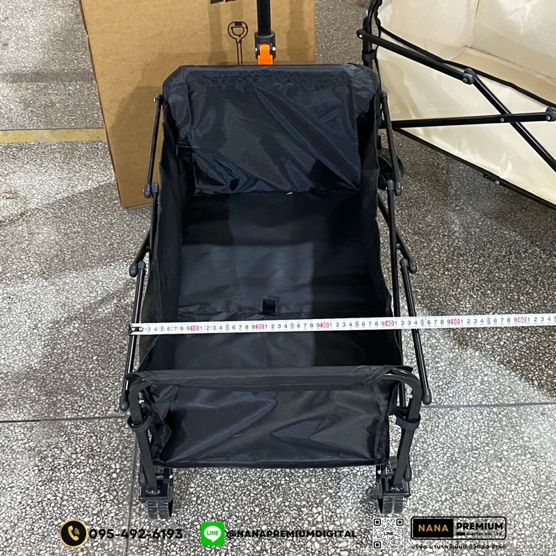 รถเข็นแคมป์ปิ้งกลางแจ้งแบบพับได้ พร้อมเบรก รถเข็นพกพา ล้อยาง 5-10 นิ้ว รับน้ำหนัก 250KG ผ้าอ็อกซ์ฟอร์ด ทนทาน