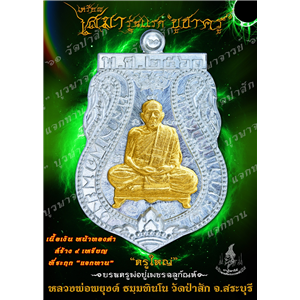 เหรียญเสมารุ่นแรก เนื้อเงิน หน้ากากทองคำ บูชาครู บูรพาจารย์ ที่ระฤก แจกทาน ฌาปนกิจ หลวงพ่อพยุงค์ ธมฺมทินโน วัดป่าสัก ต.ศาลารีไทย อ.เสาไห้ จ.สระบุรี