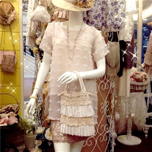 [b0281] เสื้อตัวยาวผ้าลินินแก้ว สีครีม 