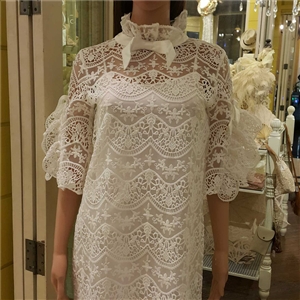 [b0251] เดรสลูกไม้ หรือ ใส่เป็นเสื้อตัวยาว (มีซับใน)