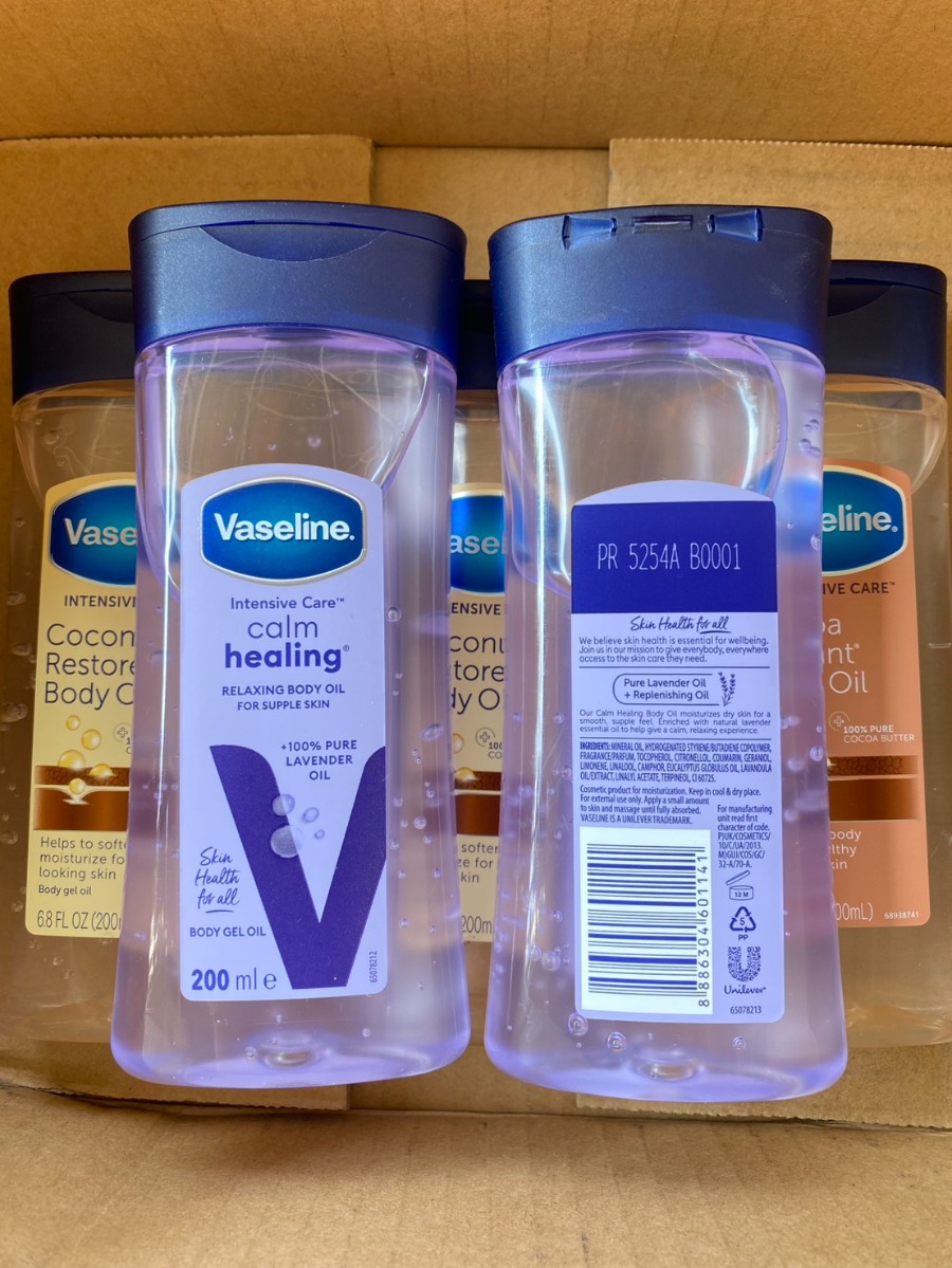 ม่วง Vaseline Intensive Care ** Calm Healing Lavender Body Oil 200ml.