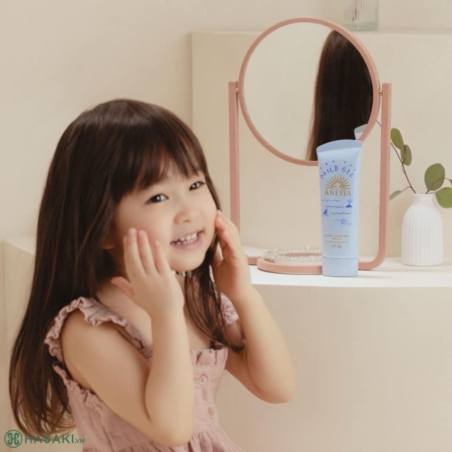 หลอดฟ้า Shiseido Anessa Mineral UV Mild Gel 90g. Adults, Children, Babies, sensitive skin