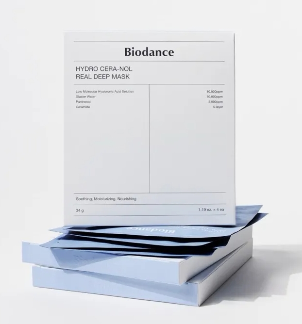 ฟ้า Biodance Hydro Cera-Nol Real Deep Mask 1กล่อง/4แผ่น