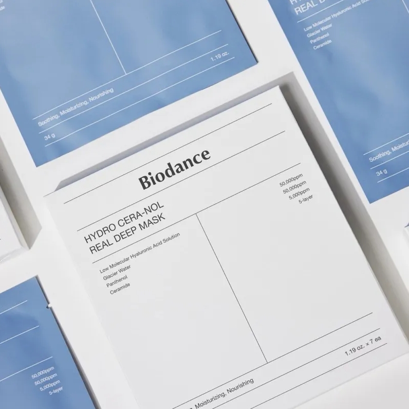 ฟ้า Biodance Hydro Cera-Nol Real Deep Mask 1กล่อง/4แผ่น