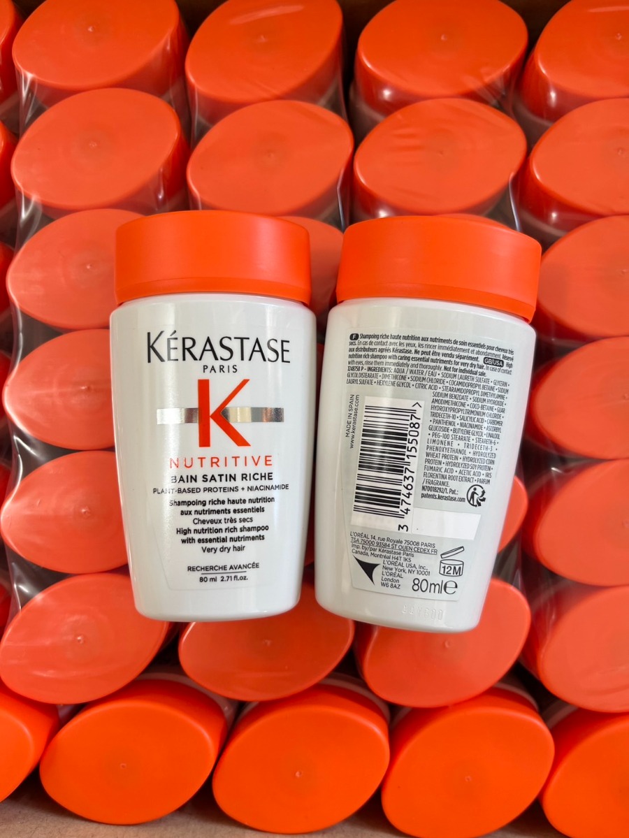 ขวดขาวฝาส้ม Kerastase Nutritive Bain Satin Riche Shampoo 80ml.