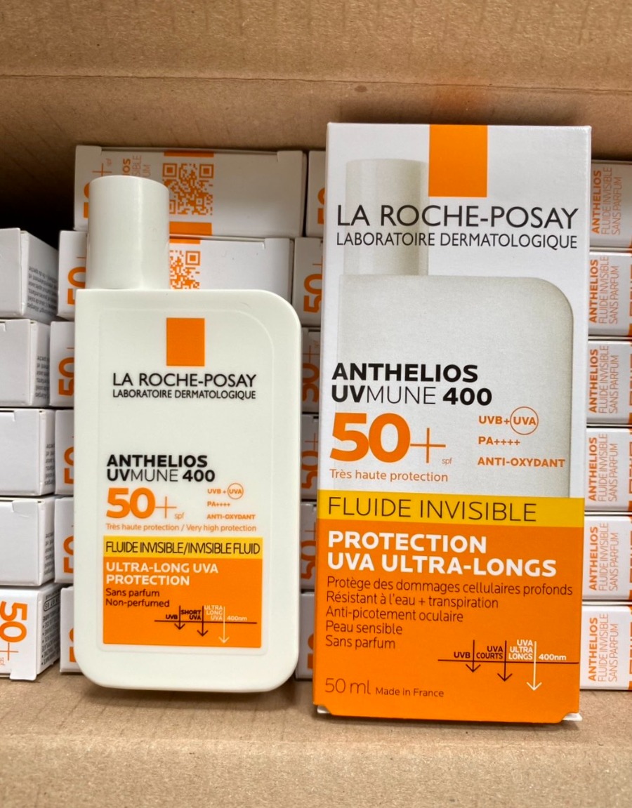 กล่องแบน/เหลือง La Roche-Posay Anthelios UVMune 400 Fluid Invisible  SPF50+ 50ml.