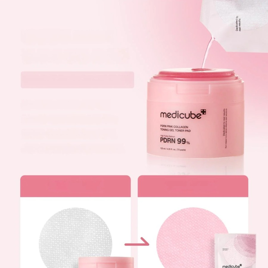 Medicube PDRN Pink Collagen Toning Gel Toner Pad