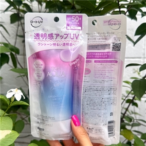 ชมพู Sunplay Skin Aqua Tone Up UV Essence SPF 50+/PA++++ 80g. #Lavender