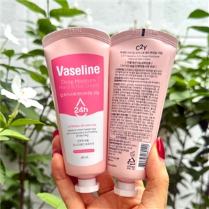 หลอด ชมพู Vaseline deep Moisture Hand&Nail Cream 60ml.