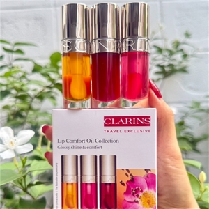 CLARINS Lip Comfort Oil Trio 7ml.x3 (#01 Honey + #03 Cherry + #04 Pitaya)