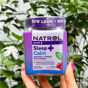Natrol Sleep+ Calm, Melatonin 6mg. + L-Theanine, with Botancial Blend บรรจุ 60 ชิ้น # รส STRAWBERRY