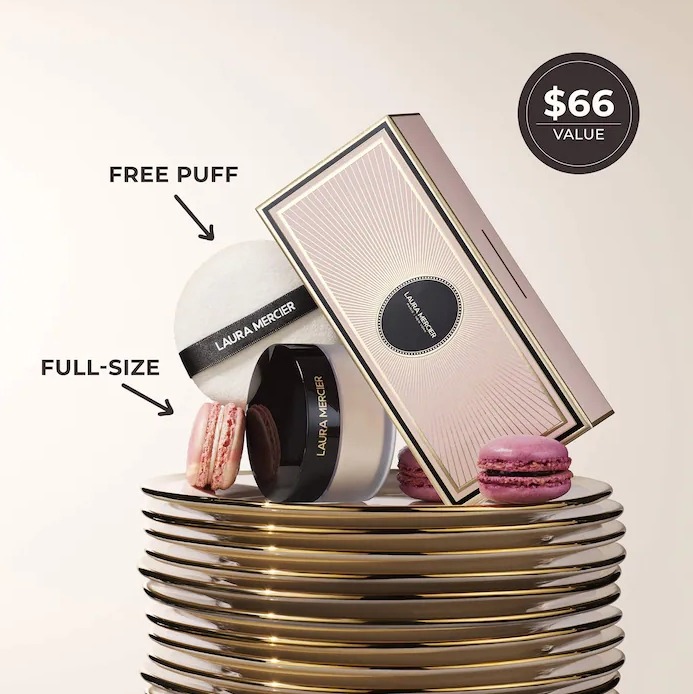 เซต/อัลตร้าเบลอ Laura Mercier Indulgent Icons Translucent Loose Setting Powder **Ultra-Blur 20g. and Velour Puff Set (Limited Edition)