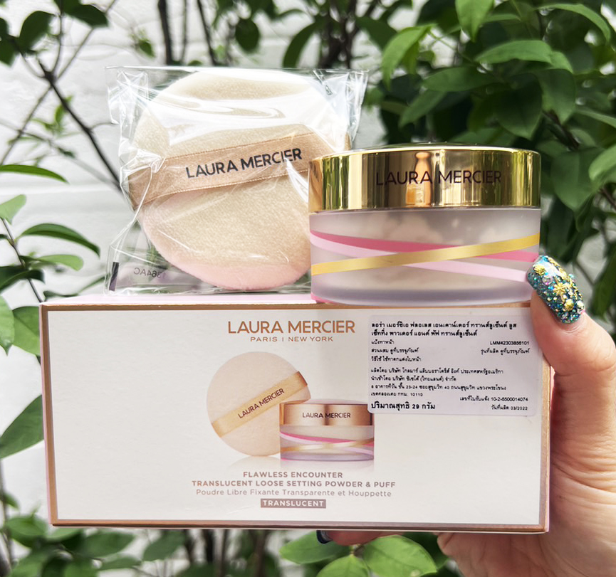 Laura Mercier Loose Setting Powder Translucent and Velour Puff (เคาเตอร