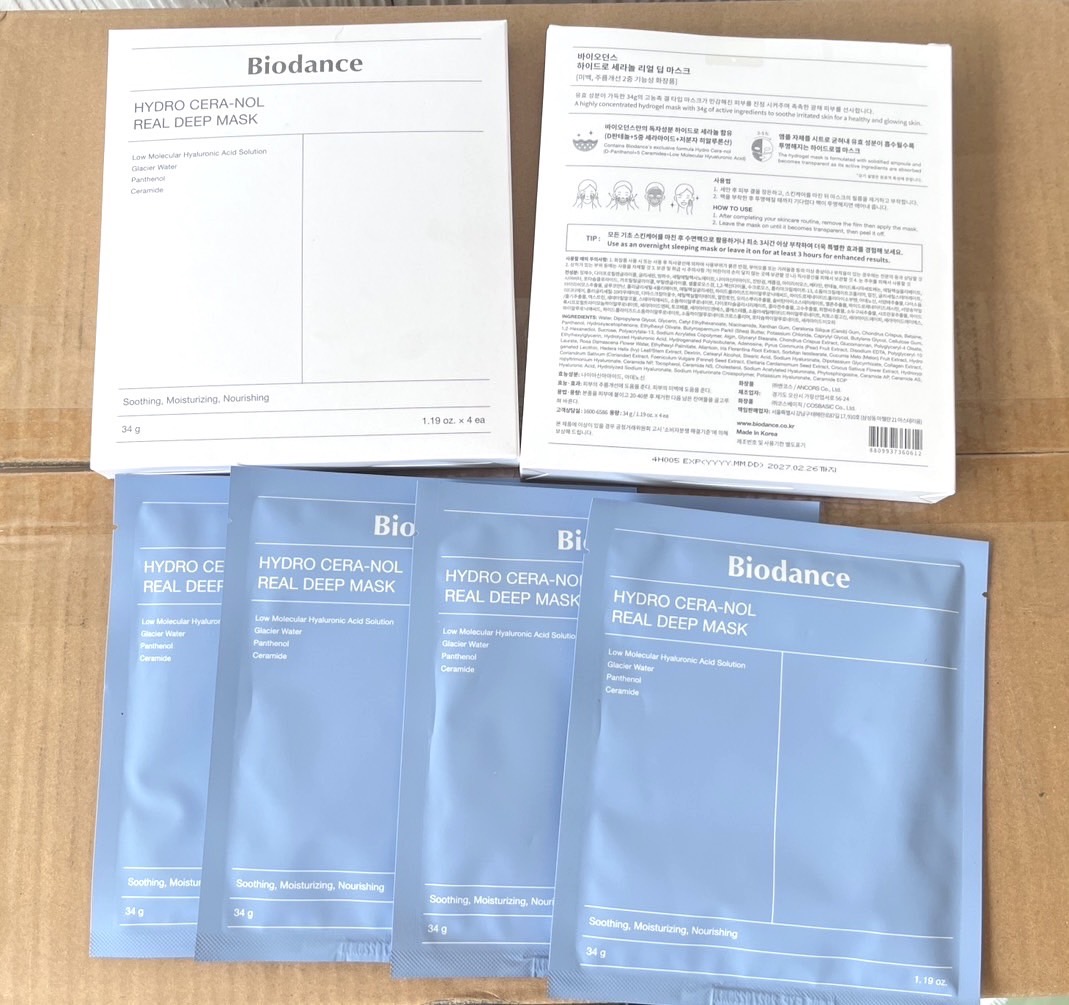 ฟ้า Biodance Hydro Cera-Nol Real Deep Mask 1กล่อง/4แผ่น