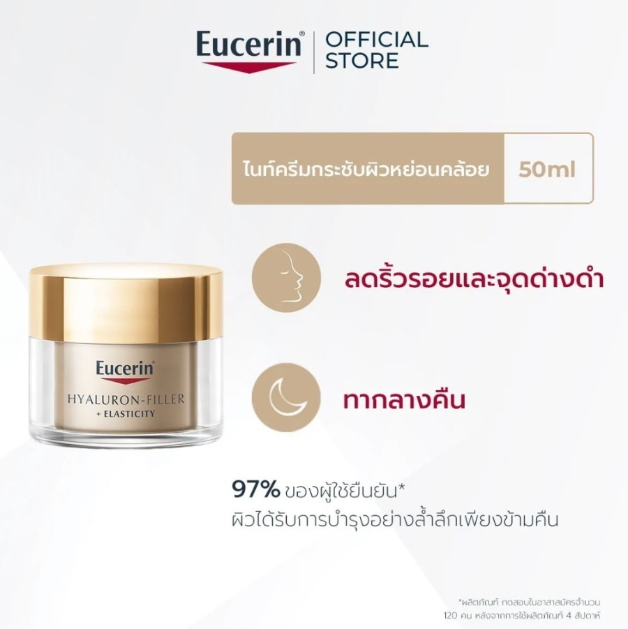ไนท์ทอง Eucerin Hyaluron-filler + Elasticity Night Cream 50ml.
