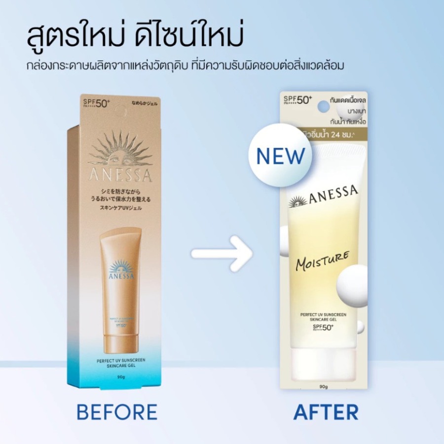 ทอง Shiseido Anessa Perfect UV Sunscreen Skincare Gel NB SPF 50+ PA++++ 90g. (เคาเตอร์ 950฿)
