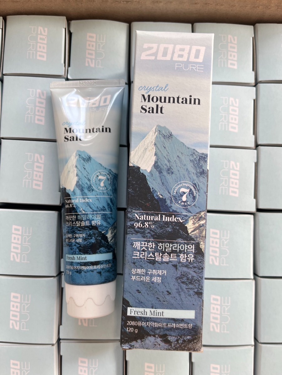 ยาสีฟัน เกลือหิมาลายัน 2080 Pure Mountain Salt Toothpaste 120g. #ฟ้า Fresh Mint เกลือคริสตัล