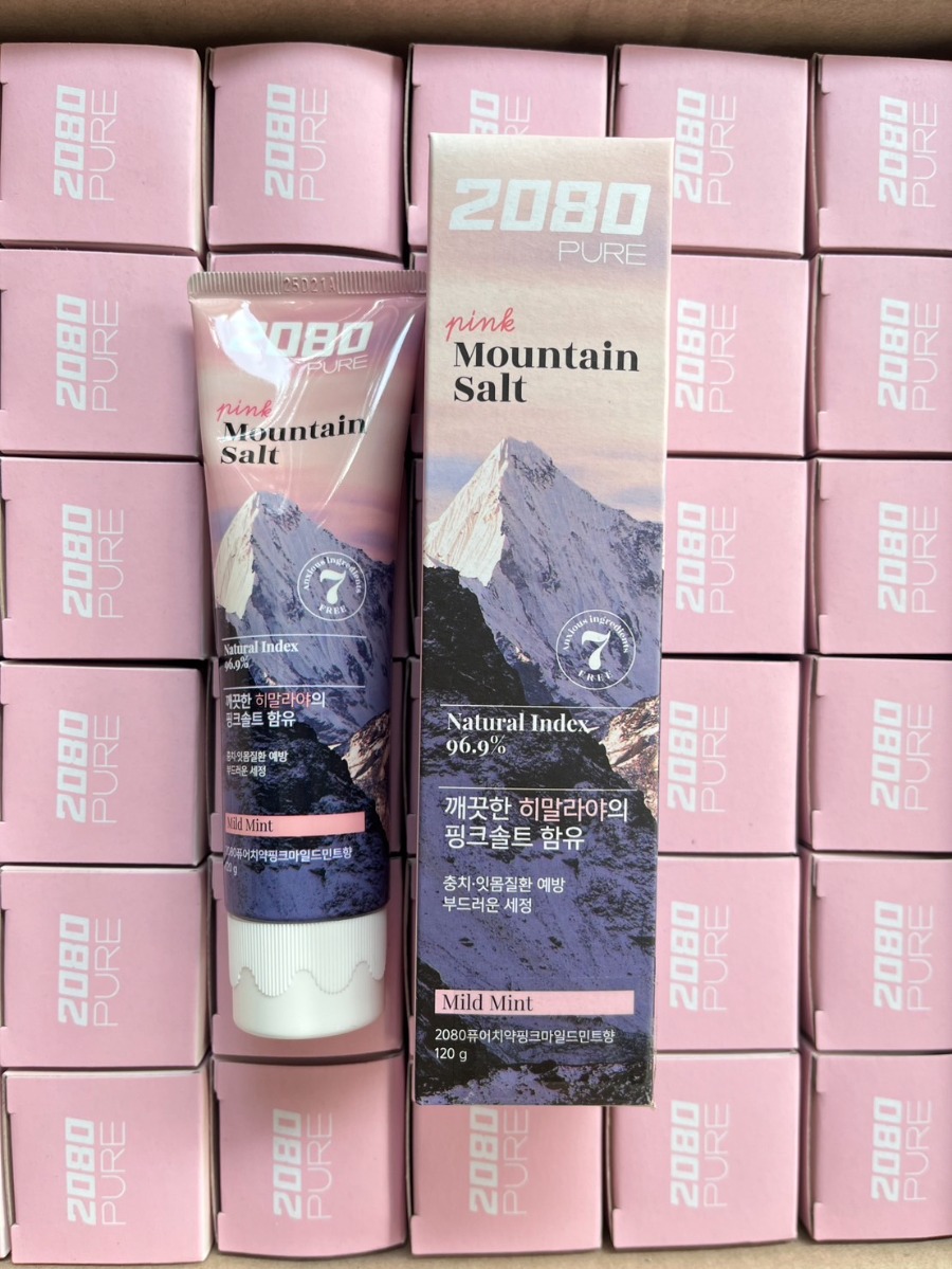ยาสีฟัน เกลือหิมาลายัน 2080 Pure Mountain Salt Toothpaste 120g. #ชมพู Mild Mint Fresh เกลือชมพู