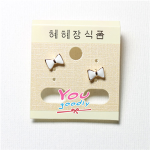 [YGL-0031] ต่างหูแฟชั่นเกาหลีเล็ก โบว์สีขาวน่ารัก