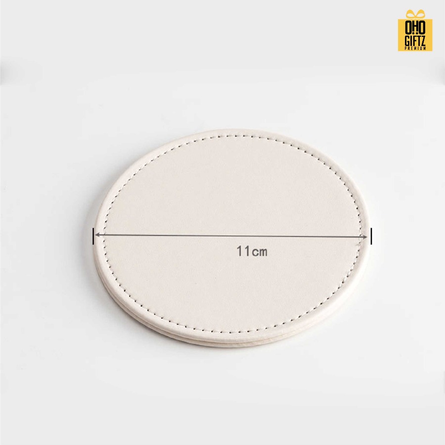 ที่รองแก้วน้ำ PU ทรงกลม สกรีนโลโก้ได้ พิมพ์ภาพได้