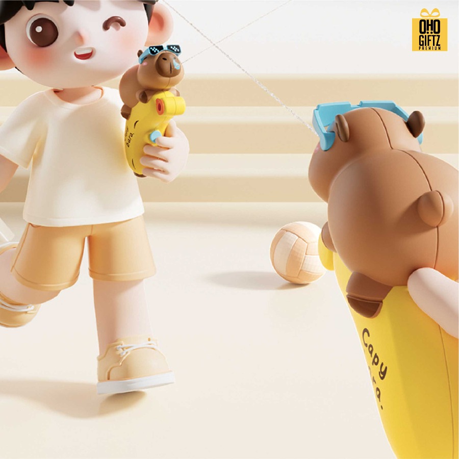 ปืนฉีดน้ำคาปิบาราขี่กล้วย สกรีนโลโก้ ทำเป็นของพรีเมี่ยม