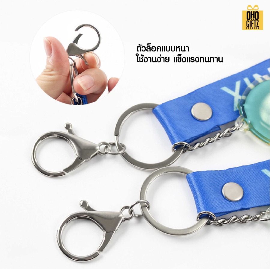 สายคล้องมือห้อยอะคริลิค ดีไซน์ตามต้องการ สกรีนโลโก้ ทำของพรีเมี่ยมได้