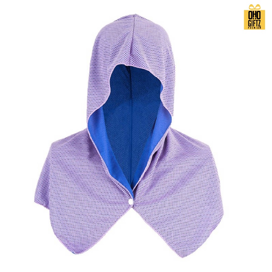 ผ้าคลุมศรีษะและไหล่ กันความร้อน สกรีนโลโก้ ทำเป็นของพรีเมี่ยมได้