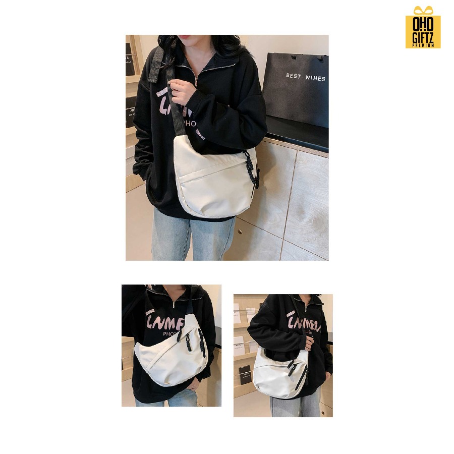 กระเป๋าสะพายแฟชั่นเกาหลี สกรีนโลโก้ ทำเป็นของพรีเมี่ยมได้