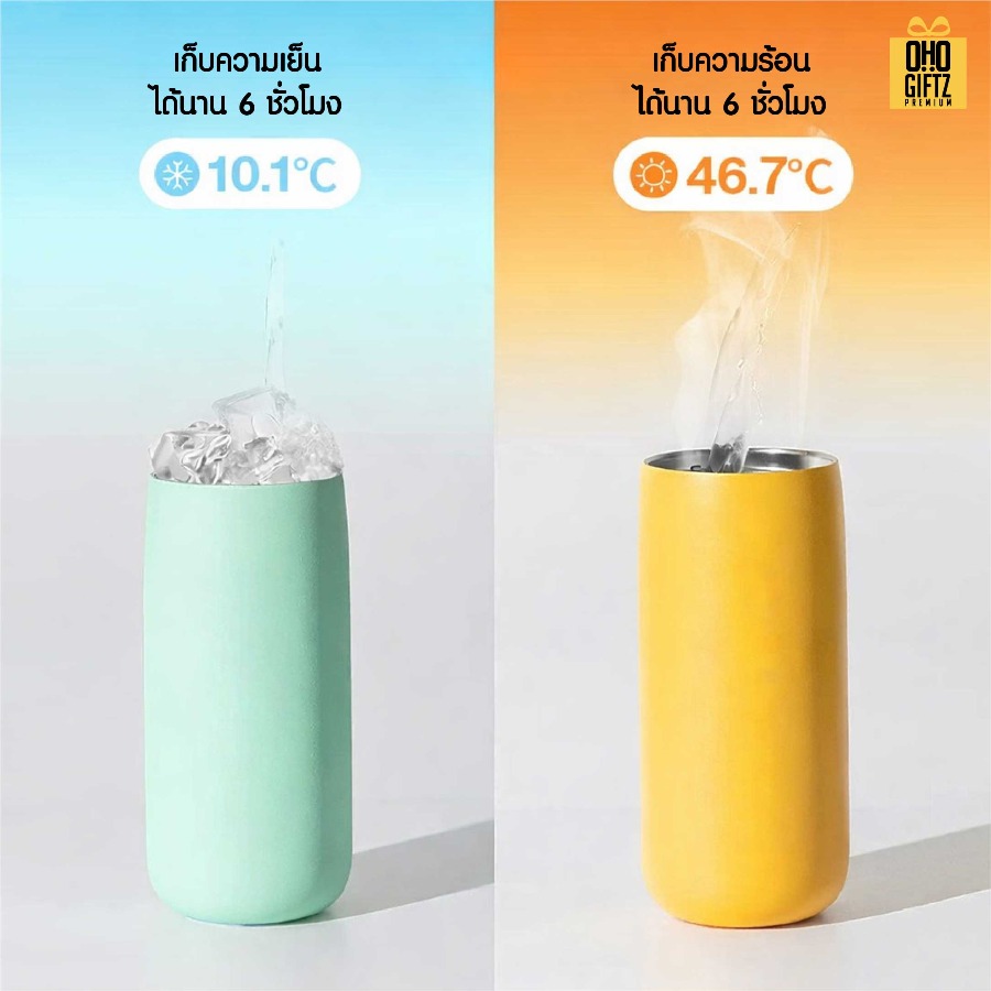 ขวดน้ำสแตนเลส เก็บร้อน-เย็น สกรีนโลโก้ ทำเป็นของพรีเมี่ยมได้