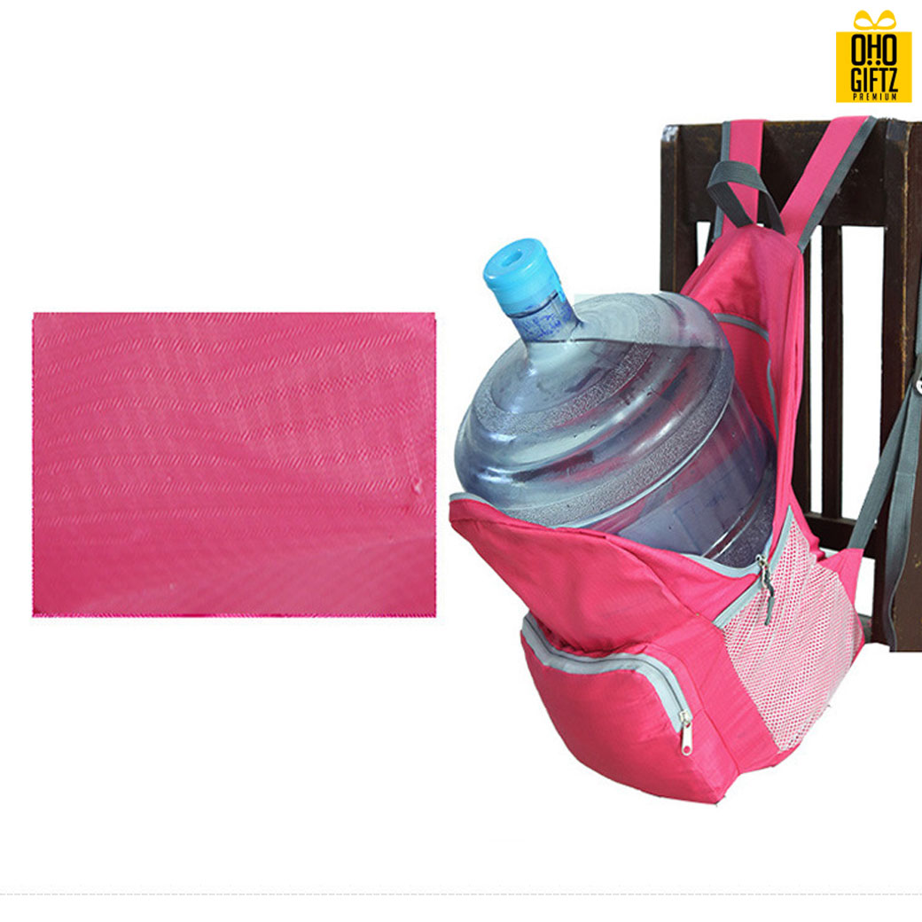 กระเป๋าสะพายหลังพับได้ สกรีนโลโก้ ทำเป็นของพรีเมี่ยม ของที่ระลึก