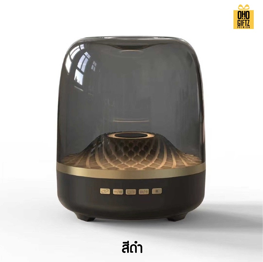 ลำโพงบลูทูธไร้สาย มีแสงไฟสวยงาม สกรีนโลโก้ สกรีนชื่อร้านทำเป็นของพรีเมี่ยมได้ 