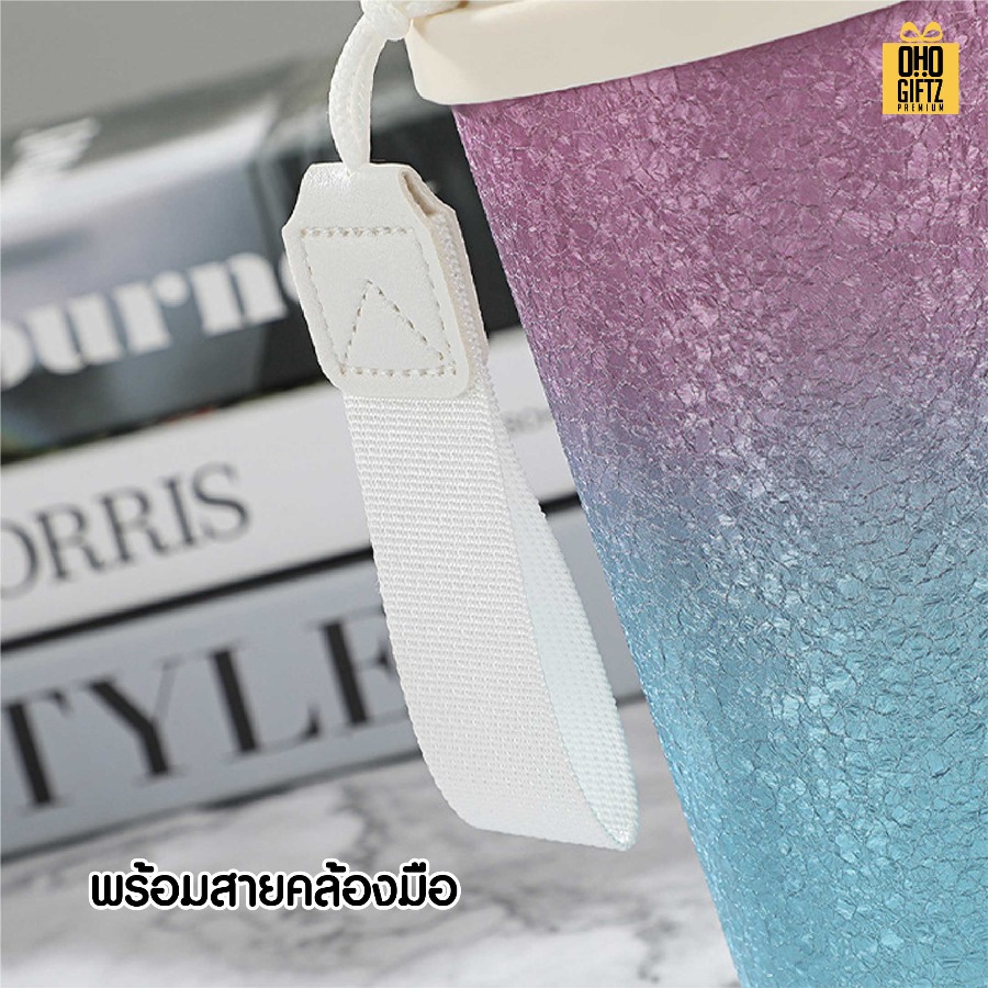 แก้วเก็บความเย็นกากเพชร สกรีนโลโก้ ทำเป็นของพรีเมี่ยมได้