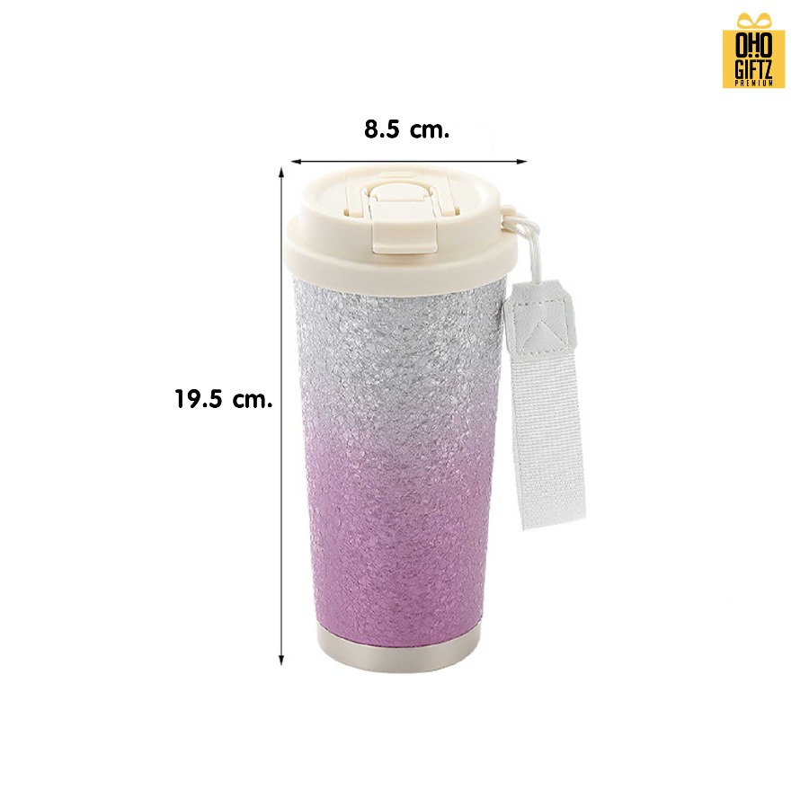 แก้วเก็บความเย็นกากเพชร สกรีนโลโก้ ทำเป็นของพรีเมี่ยมได้