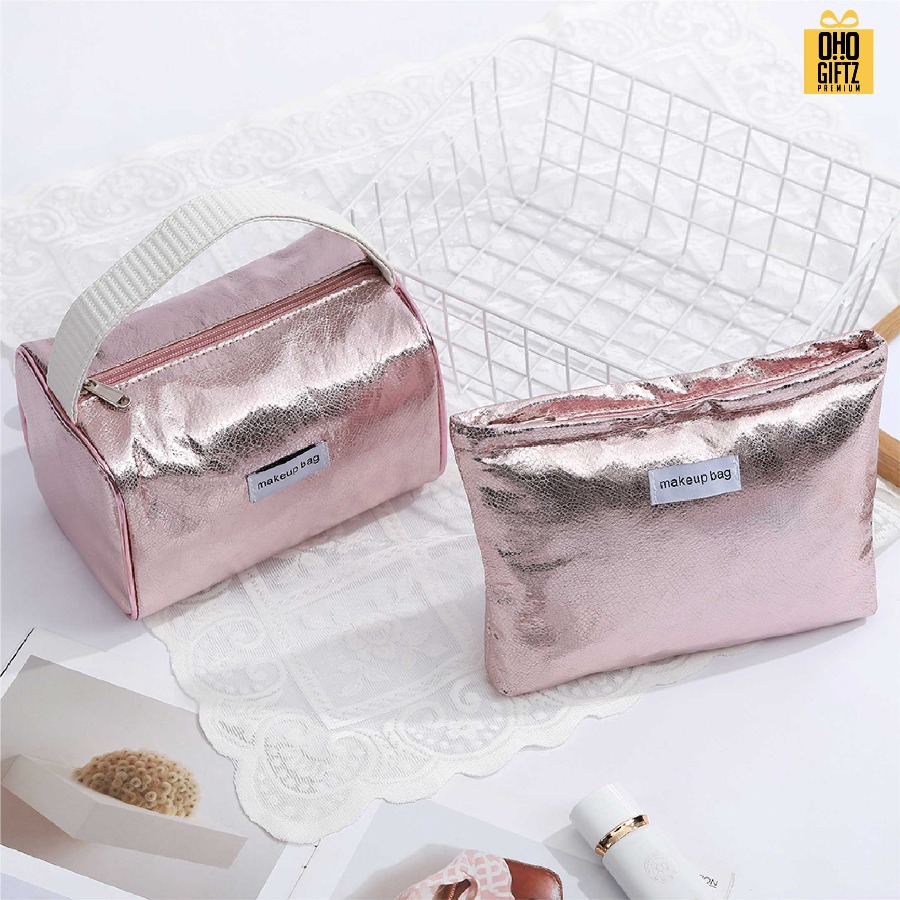 กระเป๋าเครื่องสำอางหนัง PU สกรีนโลโก้ ทำเป็นของพรีเมี่ยมได้