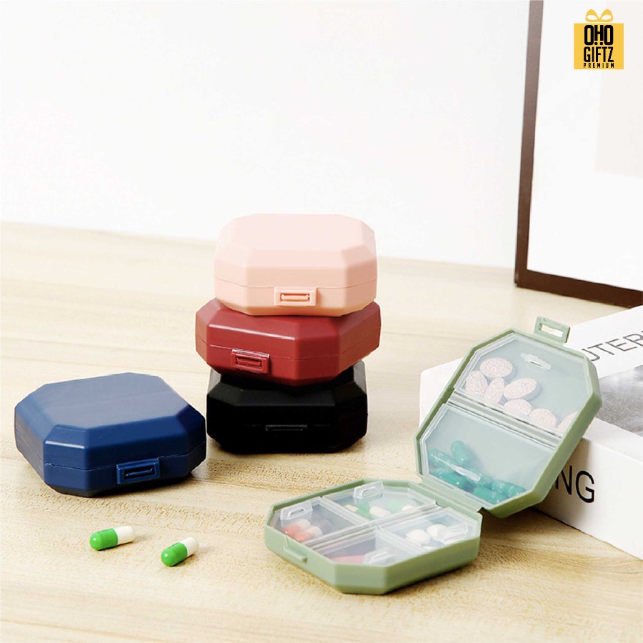 กล่องยาพกพา 6 ช่อง สกรีนชื่อ สกรีนโลโก้ ทำเป็นของพรีเมี่ยมได้ 