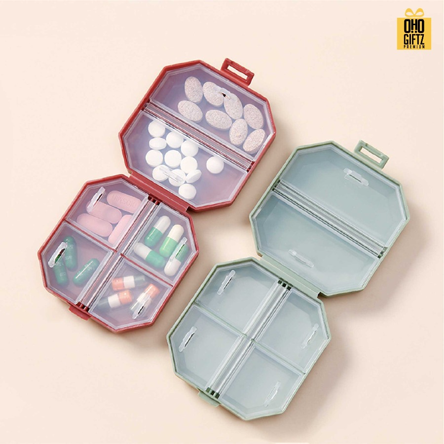 กล่องยาพกพา 6 ช่อง สกรีนชื่อ สกรีนโลโก้ ทำเป็นของพรีเมี่ยมได้ 