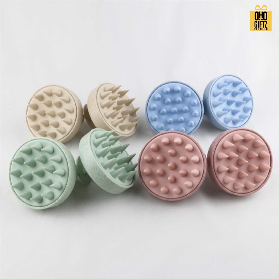 หวีนวดแปรงซิลิโคนฟางข้าวสาลี สกรีนโลโก้ ทำเป็นของพรีเมี่ยมได้