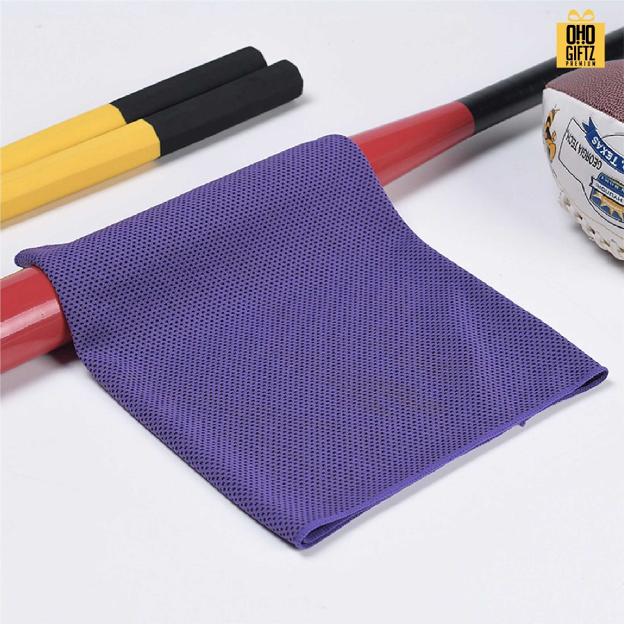 ผ้าระบายความร้อนพร้อมถุงพกพา สกรีนโลโก้ ติดลาเบล ทำเป็นของพรีเมี่ยมได้