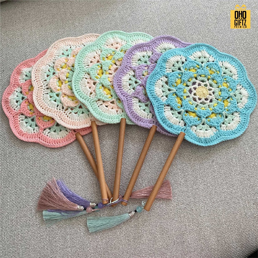 พัดโครเชต์ ทำเป็นสินค้าพรีเมี่ยม ของชำร่วย ของที่ระลึกได้