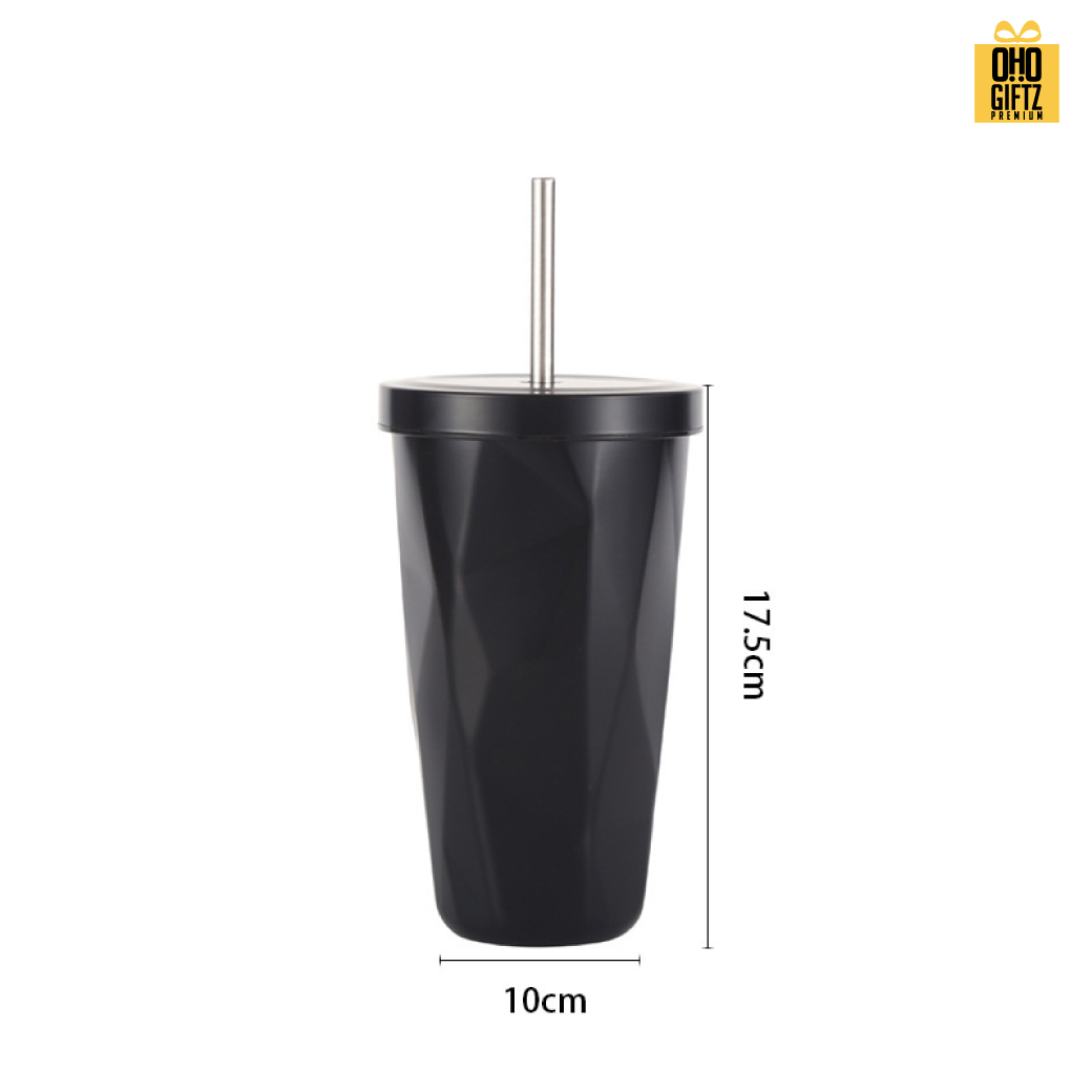 แก้วสแตนเลสทรงเพชร 2 tone สกรีนโลโก้  ทำเป็นของพรีเมี่ยมได้